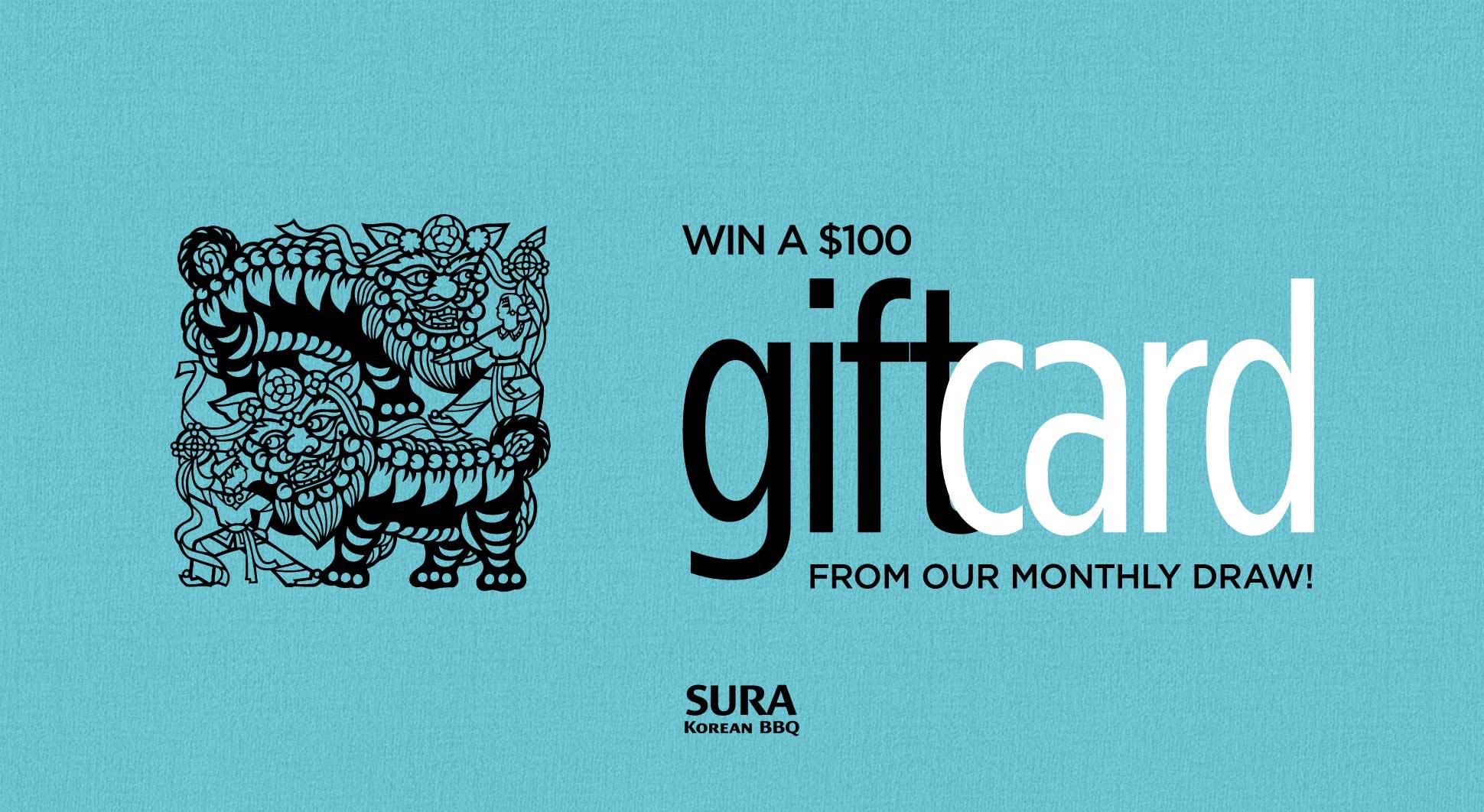 Win a $100 gift card from our monthly draw!
